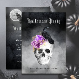 Gothic Skull Ro Halloween fest-inbjudan