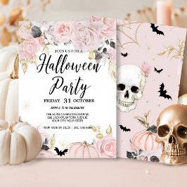 Gothic Skull & Ro Halloween fest Inbjudningar