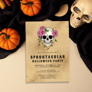 Gothic Skull & Ro Halloween fest Inbjudningar