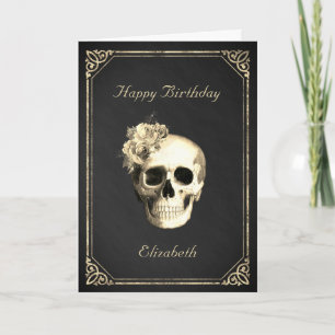 Gothic Skull Ro Personlig Birthday Kort