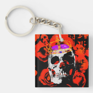 Gothic Skull Röd ros