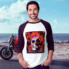 Gothic Skull Röd ros Baseball T Shirt