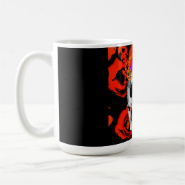 Gothic Skull Röd ros Kaffemugg