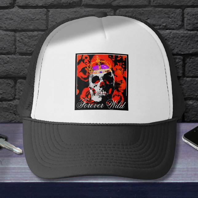 Gothic Skull Röd ros Keps (Skapare uppladdad)