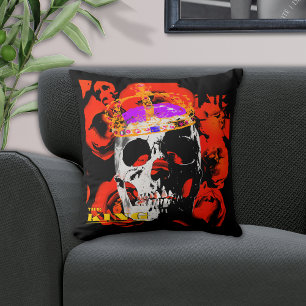 Gothic Skull Röd ros Kudde