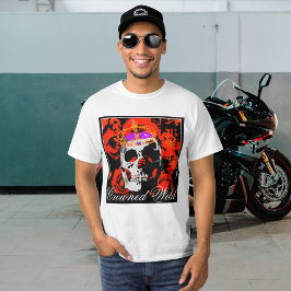 Gothic Skull Röd ros T Shirt