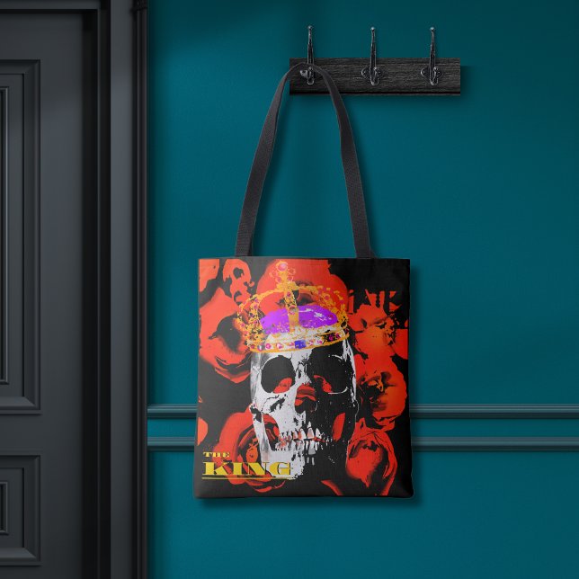 Gothic Skull Röd ros Tygkasse (Skapare uppladdad)