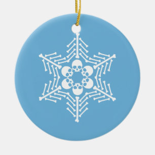 Gothic Skull Snöflingor Julgransprydnad Keramik