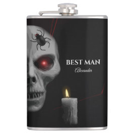 Gothic Skull Spider Candle - Mörk Creepy Halloween Fickplunta