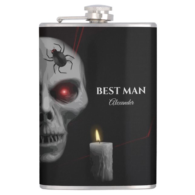 Gothic Skull Spider Candle - Mörk Creepy Halloween Fickplunta (Framsidan)