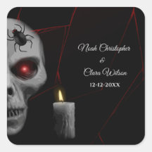 Gothic Skull Spider Candle - Mörk Moody Halloween