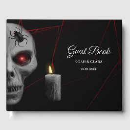 Gothic Skull Spider Candle - Mörk Moody Halloween Gästböcker