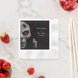 Gothic Skull Spider Candle - Mörk Moody Halloween Pappersservett