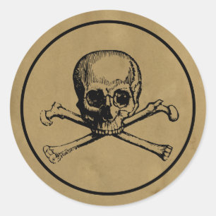 Gothic Skull Sticker Fördelning Runt Klistermärke