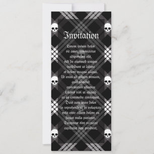 Gothic Skull Tartan Play Inbjudningar