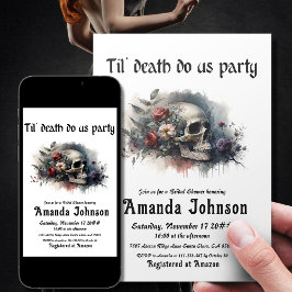 Gothic Skull till Death Do US Party Möhippa Inbjudningar