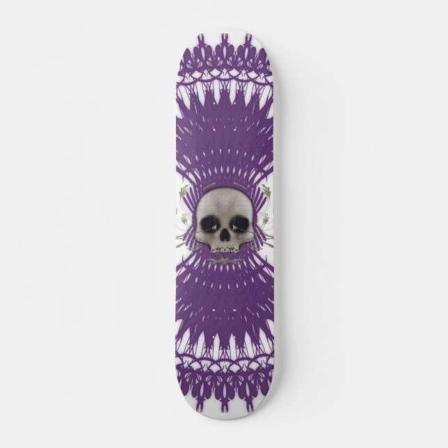 Gothic Skull Tribal Fractal Design: Skateboard #7 Bräda 20,5 Cm (Framsida)