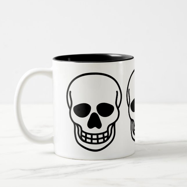 Gothic Skull Två-Tonad Mugg (Vänster)