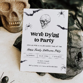 Gothic Skull.. Vi dör till Party Halloween fest Inbjudningar
