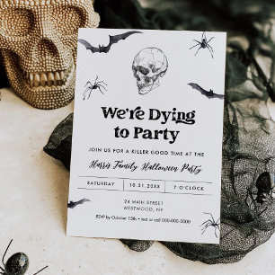 Gothic Skull.. Vi dör till Party Halloween fest Inbjudningar