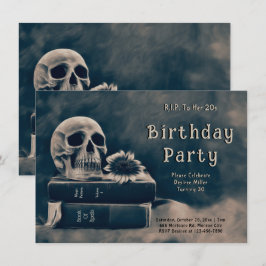 Gothic Skull Vintage Bokar Macabre RIP till hennes Inbjudningar