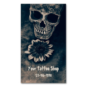 Gothic Skull-Vintagen för solrossoffor Antique Magnetiska Visitkort