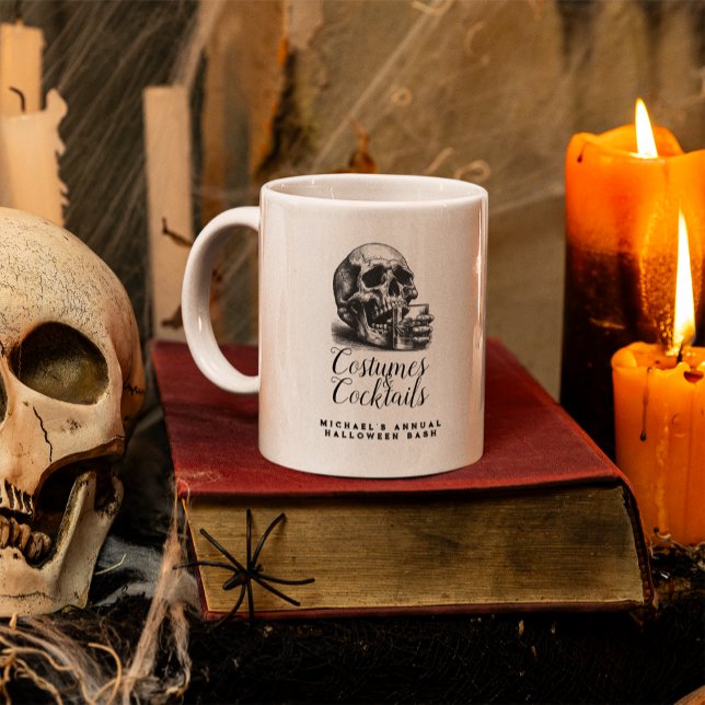 Gothic Skull Whiskey Vintage Halloweenfest  Mugg (Skapare uppladdad)