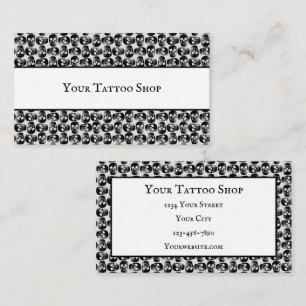 Gothic Skull White och Black Mönster Visitkort