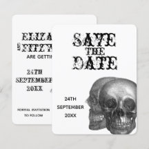 Gothic Skulls Bröllop Save The Date