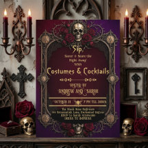 Gothic Skulls Kostymer & Cocktailar Crimson Roses