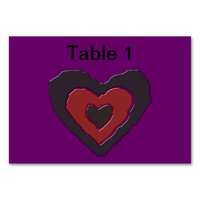 Gothic Smälter Kärlek Heart Anpassade Tablecard Bordsnummer (Framsidan)