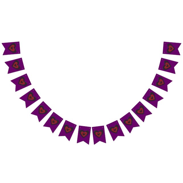 Gothic Smälter Kärlek Heart Bunting Flaggor (Alla)