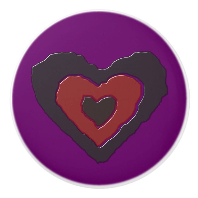 Gothic Smälter Kärlek Heart Ceramic Knob Knopp (Framsidan)