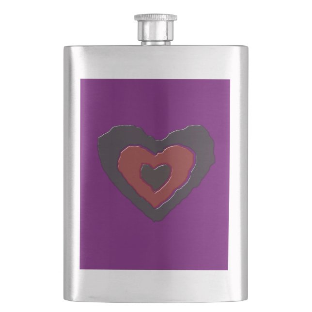Gothic Smälter Kärlek Heart Flasks Fickplunta (Framsidan)