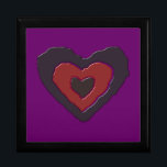 Gothic Smälter Kärlek Heart Gift Box Minnesask<br><div class="desc">Den här presentlådan i fantastisk har en vacker digital bild av ett gult svart och rött hjärta med ojämn kant som lyser med eterisk ljus och verkar vara smälter. Bakgrunden är lila.</div>