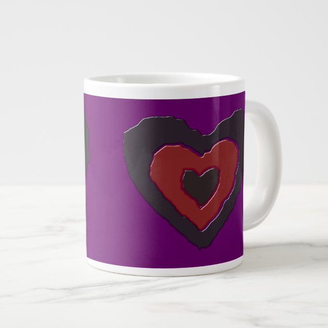 Gothic Smälter Kärlek Heart Mugg Jumbo Mugg (Framsida höger)
