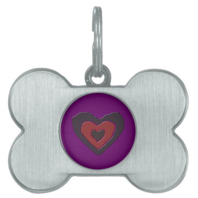 Gothic Smälter Kärlek Heart Pet Tag Namnbricka Husdjur (Framsidan)
