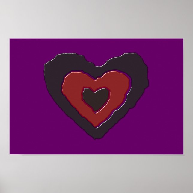 Gothic Smälter Kärlek Heart Poster (Framsidan)