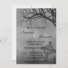 Gothic Smoke Cemetery Wedding bjudande Inbjudningar