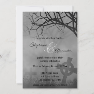 Gothic Smoke Cemetery Wedding bjudande Inbjudningar