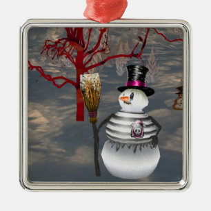 Gothic Snögubbe Square Ornament