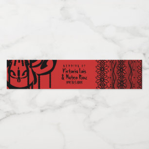 Gothic Snöre Chandelier Red Black Vattenflaska Etikett