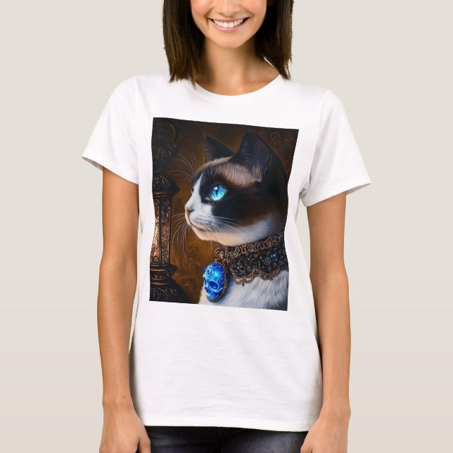 Gothic Snowshoe Cat T Shirt (Framsida)