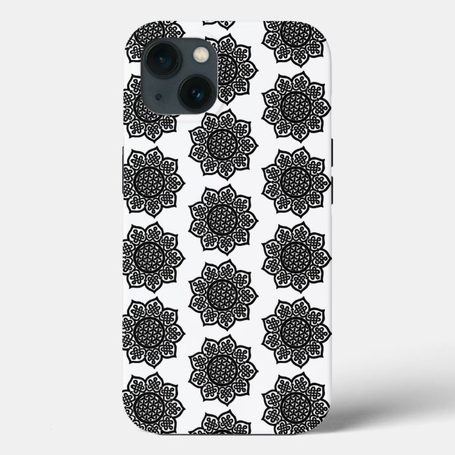 GOTHIC SOL Black White Celtic Knots Fodral-Mate iP (Baksida)