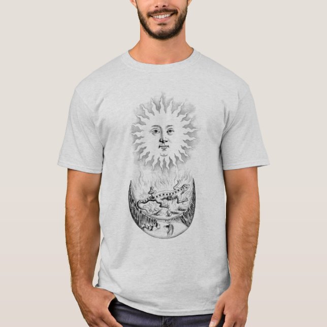 Gothic Sol och Salamander Måne T-shirt (Framsida)