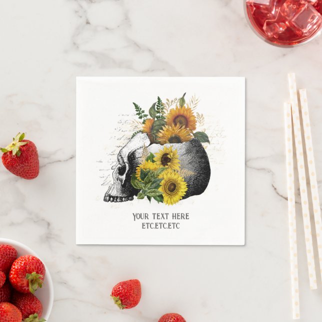 Gothic Solros Skeleton Pappersservett (Insitu)