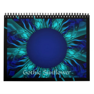 Gothic Solros Trippy Blommigt Art Kalender