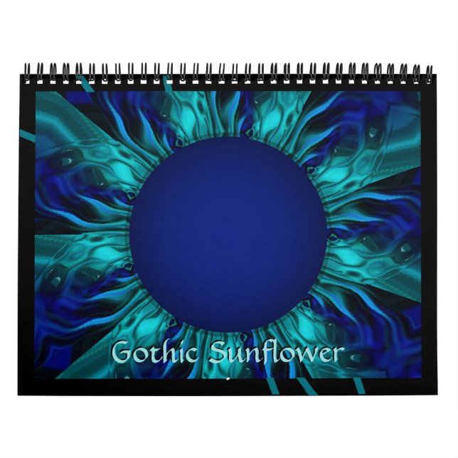 Gothic Solros Trippy Blommigt Art Kalender (Omslag)