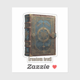 Gothic Spell Bok Anpassningsbar Text och Klipp vin Klistermärken