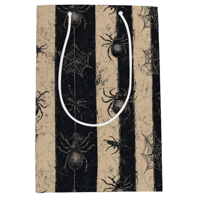 Gothic Spider och Webben Stripe Halloween Mönster (Framsidan)